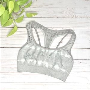Champion Sport Bra Gray + White Tie Dye design